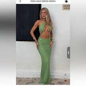 Chic Backless Green Maxi Dress